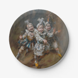 Pierrots - Ronde papieren Borden Bordje