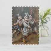 Pierrots - Uitnodiging formaat: 12,7 cm x 17,8 cm (Staand voorkant)