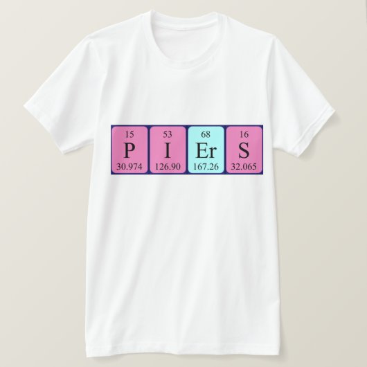 Piers periodiek shirt met tabelnaam (Design voorkant)