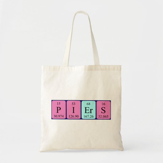 Piers periodieke lijstnaam canvas tas (Voorkant)
