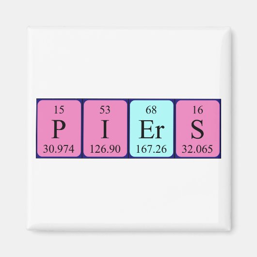 Piers periodieke lijstnaam magneet (Voorkant)