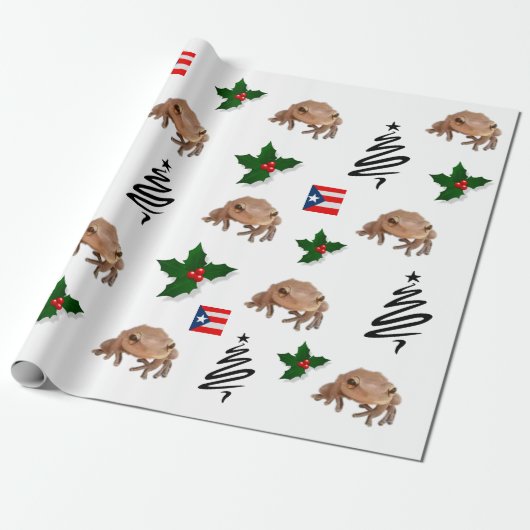 PIERTO RICO FLAG EN COQUI CADEAUPAPIER (Uitgerold)