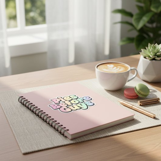 "Pies Before Guys" Retro Bubble Letter Sticker