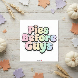"Pies Before Guys" Retro Bubble Letter Sticker