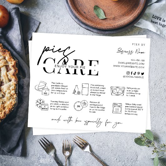 Pies Care Instructies Minimaal Modern Logo Bakkeri Bedankkaart