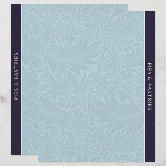 Pies | Ontvanger divider | Blauwe Floral (Voorkant / Achterkant)