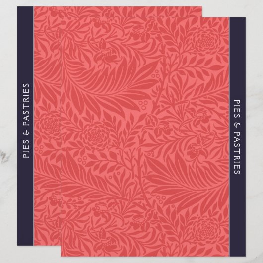 Pies | Ontvanger divider |  Rode Floral (Voorkant / Achterkant)