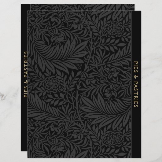 Pies | Ontvanger divider |  zwarte Floral (Voorkant / Achterkant)