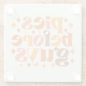 Pies voor jongens glazen onderzetter (Achterkant)