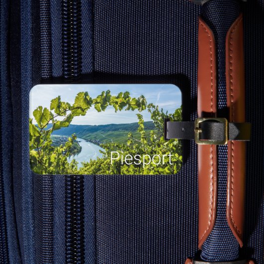 Piesport Moselle Druiven  wijnstokken Souvenir Bagagelabel (Voorkant Insitu 4)