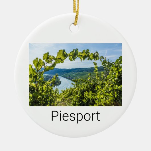 Piesport Moselle Druiven  wijnstokken Souvenir Keramisch Ornament (Voorkant)