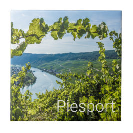 Piesport Moselle Druiven  wijnstokken Souvenir Tegeltje