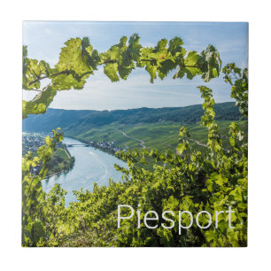 Piesport Moselle Druiven wijnstokken Souvenir Tegeltje