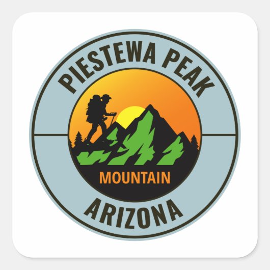 Piestewa Peak Mountain Arizona Hiking climate Vierkante Sticker (Voorkant)