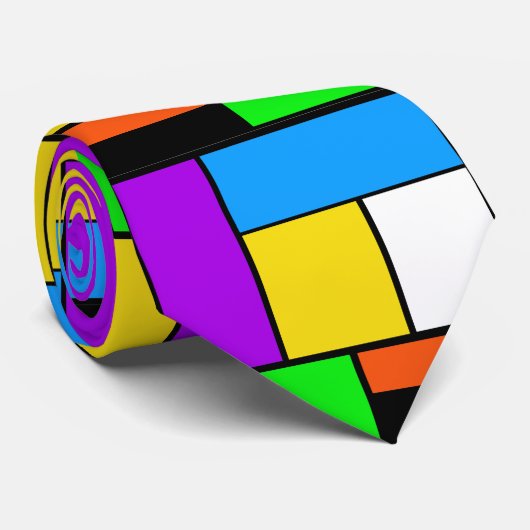 Piet houdt van heldere kleuren stropdas (Opgerold)