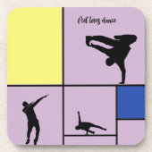 Piet Loves Dance Mondrian Street Hiphop Style Bier Onderzetter (Voorkant)