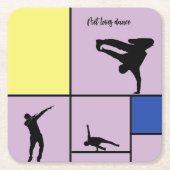Piet Loves Dance Mondrian Street Hiphop Style Kartonnen Onderzetters (Voorkant)