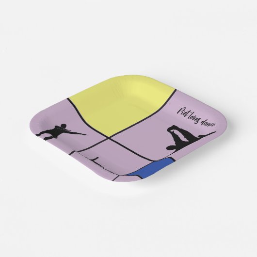 Piet Loves Dance Mondrian Street Hiphop Style Papieren Bordje (Gebogen)