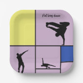Piet Loves Dance Mondrian Street Hiphop Style Papieren Bordje (Voorkant)