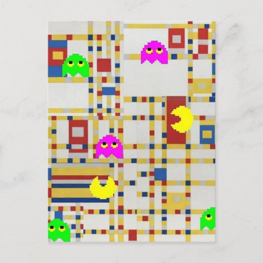 Piet-Man at Arcade Mondrian Briefkaart (Voorkant)
