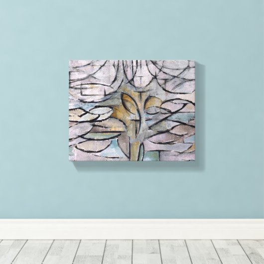 PIET MONDRIAAN BLOEIENDE APPELBOOM, Abstracte prin Canvas Afdruk (Insitu (Houten vloer))