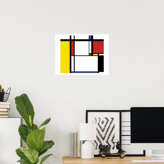 Piet Mondriaan Briefkaart Poster (Thuiskantoor)