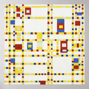 Piet Mondriaan Broadway Boogie Woogie Beroemde ver Poster