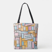 Piet Mondriaan Canvas tas in Roze & Sinaasappel (Achterkant)