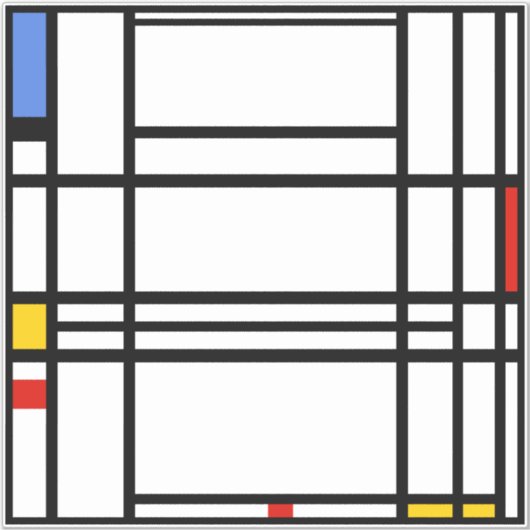 Piet Mondriaan, compositie 10 Sticker (Voorkant)