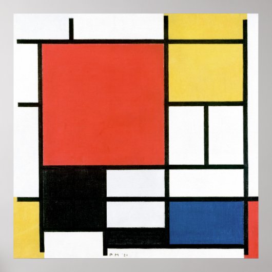 Piet Mondriaan Compositie Abstracte kunst Geometri Poster (Voorkant)