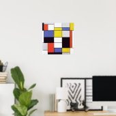 Piet Mondriaan Compositie Abstracte kunst geometri Poster (Thuiskantoor)