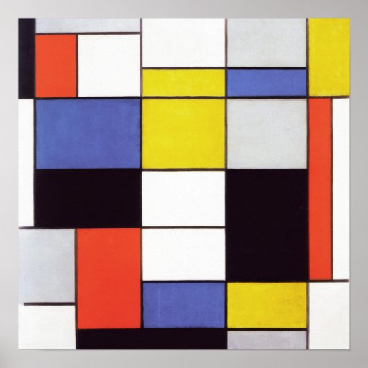 Piet Mondriaan Compositie Abstracte kunst geometri Poster (Voorkant)