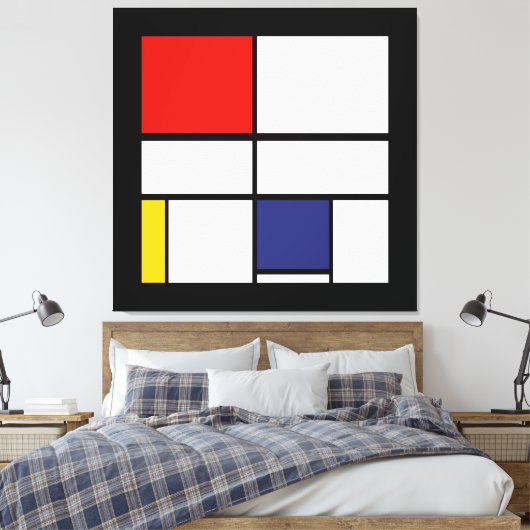Piet Mondriaan, Compositie C Canvas Afdruk (Insitu (Slaapkamer))