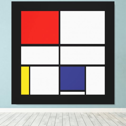 Piet Mondriaan, Compositie C Canvas Afdruk (Insitu (Houten vloer))