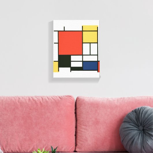 Piet Mondriaan - Compositie Canvas Afdruk (Insitu (Woonkamer))