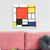 Piet Mondriaan - Compositie Canvas Afdruk (Insitu (Woonkamer))