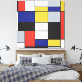 Piet Mondriaan - Compositie Geometrisch Abstract Canvas Afdruk (Insitu (Slaapkamer))