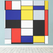 Piet Mondriaan - Compositie Geometrisch Abstract Canvas Afdruk (Insitu (Houten vloer))