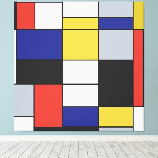 Piet Mondriaan - Compositie Geometrisch Abstract Canvas Afdruk (Insitu (Houten vloer))
