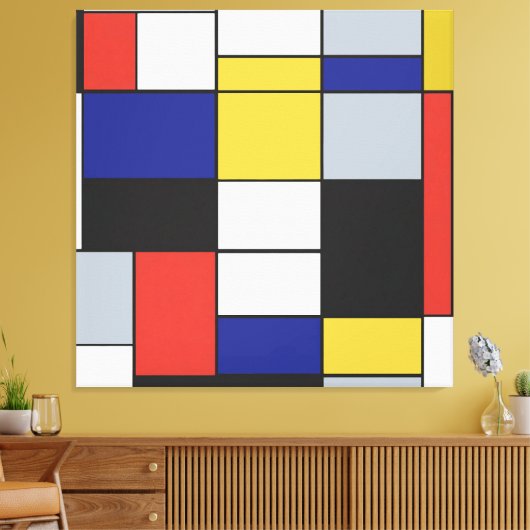Piet Mondriaan - Compositie Geometrisch Abstract Canvas Afdruk (Insitu (Woonkamer))