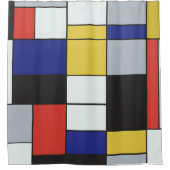 Piet Mondriaan - Compositie Geometrisch Abstract Douchegordijn (Voorkant)