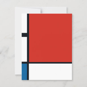 Piet Mondriaan - Compositie Geometrisch Abstract Magnetische Uitnodiging