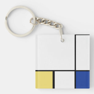 Piet Mondriaan - Compositie Geometrisch Abstract Sleutelhanger