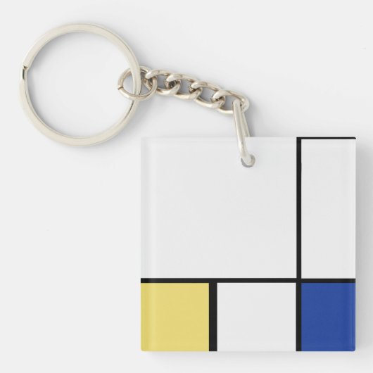 Piet Mondriaan - Compositie Geometrisch Abstract Sleutelhanger (Voorkant)