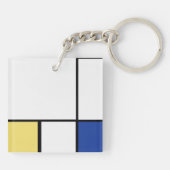 Piet Mondriaan - Compositie Geometrisch Abstract Sleutelhanger (Achterkant)