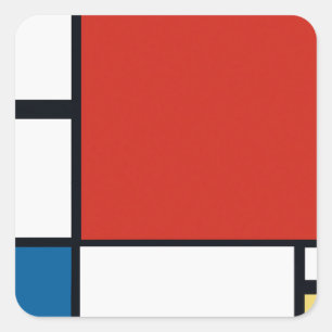 Piet Mondriaan - Compositie Geometrisch Abstract Vierkante Sticker