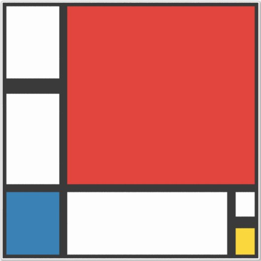 Piet Mondriaan, Compositie II Sticker (Voorkant)