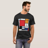 Piet Mondriaan compositie met groot rood vlak mod T-shirt (Voorkant volledig)