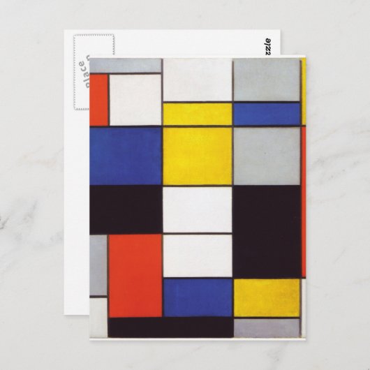 PIET MONDRIAAN - Compositon A 1923 Briefkaart (Voorkant / Achterkant)