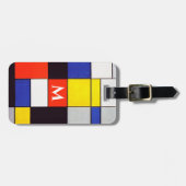 Piet Mondriaan geïnspireerd compositie A Monogram Bagagelabel (Voorkant horizontaal)